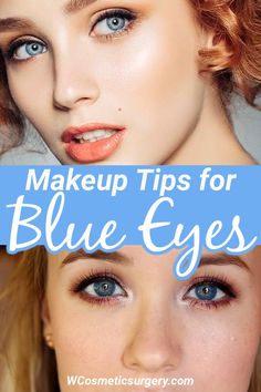 Natural Eye Makeup Ideas for Blue Eyes - W Cosmetic Surgery Makeup Looks Blue Eyes, Makeup Ideas For Blue Eyes, Makeup Tips For Blue Eyes, Natural Eyeshadow Looks, Rare Eye Colors, Rare Eyes, Dark Blue Eyes, Blue Eyes Pop, Light Blue Eyes