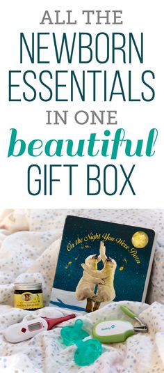 the newborn essentials in one beautiful gift box for new born babies and their parents