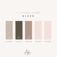 a color story with the words blush in different colors