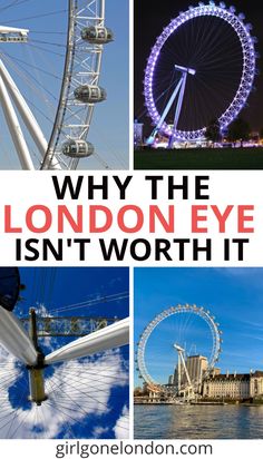 the london eye with text overlay that reads why the london eye isn't worth it