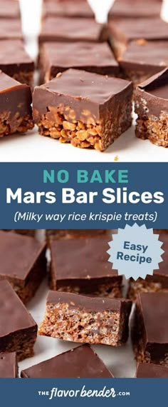 no bake mars bar slices with text overlay