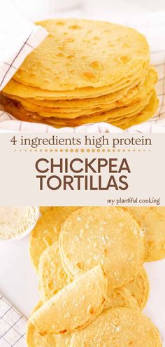 four ingredient high protein chickpea tortillas stacked on top of each other