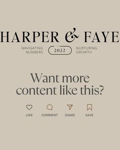 the website for harper & fave, which has been updated to include different font and numbers