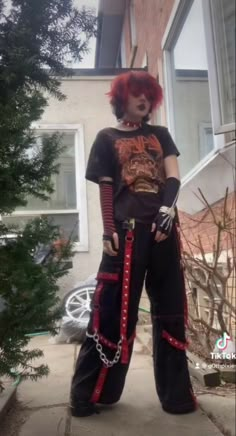 Scene Boy Outfit, Mallgoth Outfits, Alt Fits, Tripp Pants, Red And Black Outfits, Alt Clothes, Emo Boy, Alt Outfits, Emo Outfits