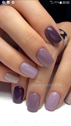 Sophisticated Gel Nails, Shoulder Length Bobs Thick Hair, Purple Skittle Nails, Purple Gel Nail Art, Dip Nails Different Colors, Short Nail Purple, February Gel Nail Colors, Formal Nail Designs Classy, Purple Dipped Nails