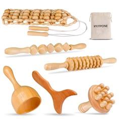 PRICES MAY VARY. 6 in 1 Wood Massage Tools: You will get 1pcs Wood Therapy Cup,1pcs Wood Mushroom Massager,1pcs wood back massage roller rope tool,1pcs Cube Roller Stick massager,1pcs wood roller stick massager,1pcs Wood gua sha massage Board,1pcs Storage bag included for convenience making it a great choice for travel Materials: Wood therapy massage tools set is made of wood.After hand carving, Surface is smooth,ergonomically designed for whole body use, Excellent craftmanship, And it is very s Wood Therapy Body Sculpting, Body Contouring Business, Wood Therapy Tools, Wood Massage, Wood Therapy, Sculpting Tools, Gua Sha Massage, Massage Equipment, Camp Life