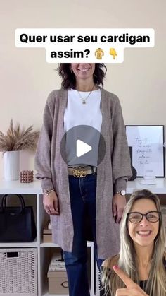 Paula Nicoleti on Instagram: "Quer usar o seu Cardigan de uma forma diferente?🤔
Faça faça conforme o vídeo e você vai transformar o seu cardigan comprido e um casaquinho muito estiloso!!!🧥

gostou da dica, segue meu perfil ♥️comenta compartilhe já salva também !!!
…
…
…
Créditos @acervodasdicass
#dica #dicas #dicasdecasaejardim #trabalhosmanuais #cardigan#roupasfemininas #casacofeminino #roupas #saopaulo #brasil #mundo #usa" Dress Up