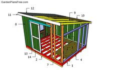 the plans for a chicken coop are shown in this image, with instructions to build it