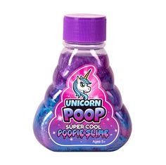 the unicorn poop is purple and blue