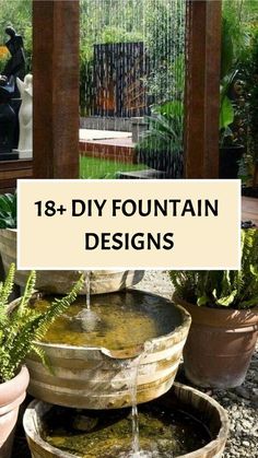 Water Feature Pond Ideas, Diy Zen Water Fountain, Mini Water Feature Diy, Small Patio Fountain Ideas, Diy Outdoor Water Features Simple, Patio Fountains Diy, Diy Porch Fountain, Garden Fontaine Ideas, Diy Small Water Feature