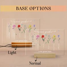 the diagram shows how to use base options for painting flowers