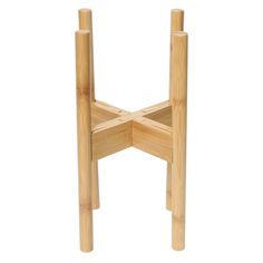 a small wooden table with two legs on each side and one leg in the middle