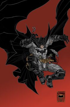 the cover to batman's dark knight comic book, which is drawn by person