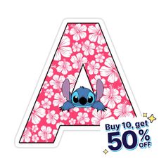 the letter shaped sticker has an image of stitch - stitch stitch stitch stitch stitch stitch stitch