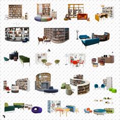 Cutout Library Furniture PSD | Toffu Co Library Mood Board, Collage Art Architecture, Architecture Renders, Photoshop Architecture, Architecture People, Library Furniture, Scale Figures, Interior Design Sketches