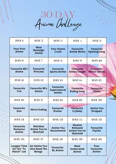 the 30 day affirm challenge is shown in pink and yellow with an image of a flower