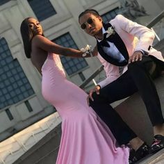 Pink Prom Suits For Men, Pink Prom Suit, Prom Couples Outfits, Prom Pictures Couples Black, Couple Prom, Hot Pink Prom Dress, Prom Pictures Couples, Prom Tuxedo