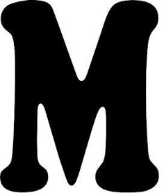 the letter m is made up of black letters