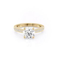 The Catherine YG R Round Yellow Gold Engagement Ring, Custom Made Engagement Rings, Colored Engagement Rings, Yellow Gold Engagement Ring, Lab Diamond Engagement Ring, Round Engagement Rings, Rose Gold Pendant, Yellow Gold Engagement Rings, Yellow Gold Engagement