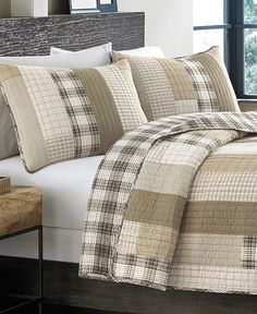 CLOSEOUT! Eddie Bauer Fairview Saddle Quilt Sets - Macy's Country Bedding Sets, Western Comforter Sets, Country Bedding, Beach Bedroom Decor, Beach Bedroom, Quilted Sham, Window Home Decor, Reversible Quilt, Twin Set