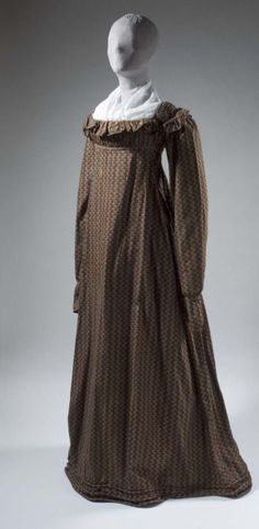 Cotton Dress | 1810-15 | Fries Museum Working Dress, Fashion Garments