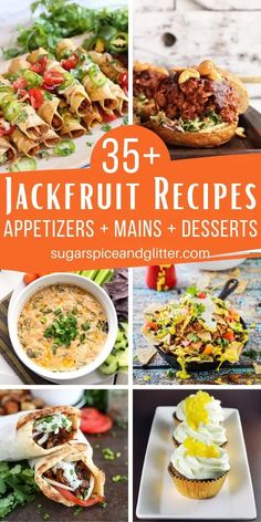 the cover of 35 jackfrut recipes appetizers and mains desserts