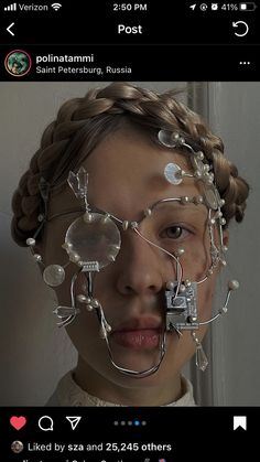 Wire Face Sculpture, Moda Steampunk, Instagram Baddie, Face Jewellery, Futuristic Fashion, Shooting Photo, Retro Futurism, Costume Design, Maquillaje De Ojos