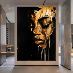 This woman canvas wall art is the best way to change your rustic decor for home and office atmosphere.  Abstract art is perfect solution for your home and canvas wall art living room decor.  This abstract face art canvas print brings elegance to your home wall decor.  Extra large wall art best animal lover gift for your friends or family. ▶ I offer you High quality prints on High quality cotton canvas! IMPORTANT ▶ You can click the images to see the details of the painting, it has the rich uniqu Office Atmosphere, African American Art Women, Canvas Wall Art Living Room, Living Wall Art, Private Lounge, Abstract Face Art, Abstract Face, Abstract Faces, Art Living Room