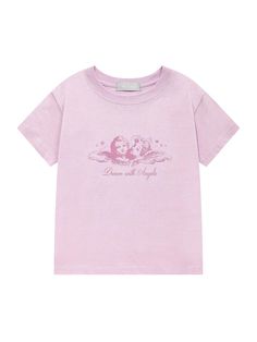 This is a casual and trendy top by MOONFAIRY that is made out of high quality and sturdy material. With distinctive mood of the design and comfortable wear, you can style it for your casual daily outfit.- Unique graphic artwork detail- Soft and sturdy cotton 100% fabric- Young and feminine mood Cute Pink T-shirt With Graphic Print, Pink Cotton Tops With Letter Print, Casual Pink Tops With Graphic Design, Pink Short Sleeve Cotton Tops, Pink Relaxed Fit Short Sleeve Tops, Cute Pink Shirt With Screen Print, Pink Logo Print Shirt For Spring, Pink Letter Print Tops For Streetwear, Spring Pink Shirt With Logo Print