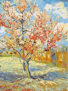 Van Gogh - Pink Peach Tree - Paint by numbers Easy Diy Paint, Figurative Kunst, Vincent Van Gogh Paintings, Peach Tree, Arte Van Gogh, John Singer Sargent, Edward Hopper, Van Gogh Paintings, Van Gogh Art