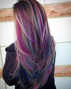 Hair Color Unique, Hair Color Crazy, Hair Color Highlights, Hair Color And Cut, Colored Hair, Rainbow Hair, Unique Hairstyles