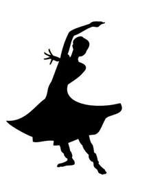 a black and white silhouette of a woman dancing