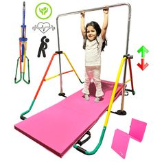 Includes Two round pedestals and 4 slip-resistant industrial rubber floor rings keep the bar stable and prevent sliding. The Gymnastics bar will be a big surprise for your children. Includes Simple to follow Instructions Manual. The Gymnastics Training Bar can be assembled and disassembled, is Super Compact and Convenient to transport to the gym and back home again. Best Kids Gift for holidays, birthdays, or festivals (Children's Day, Christmas, Halloween, Thanksgiving Day & New Years). Orders w Bedroom Playground, Gymnastics Bars, Gymnastics Mat, Tumble Mats, Gymnastics Training, Gymnastics Mats, Sensory Room, Jungle Gym, Sport Gymnastics