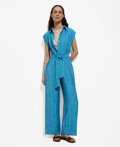 in stock Summer Jumpsuits, Shirt Jumpsuit, Coverall Jumpsuit, Bow Women, Mango Outlet, Striped Jumpsuit, One Piece Suit, Tall Women, Jumpsuit Fashion