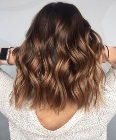 Hazelnut Balayage, Brunette Ombre, Short Bobs, Balayage Blond, Caramel Highlights