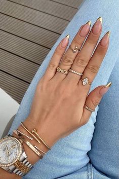 Maquillage Yeux Cut Crease, Almond Nails Designs, Trendy Nail, Hot Nails, Fabulous Nails, Classy Nails, Dream Nails, Funky Nails