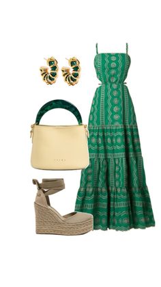 Long Dress Green, Green Long Dress, Beach Holidays, Summer Linen, Trends 2024, Trendy Outfit, Lookbook Outfits, Spring Summer Outfits, Outfit Idea