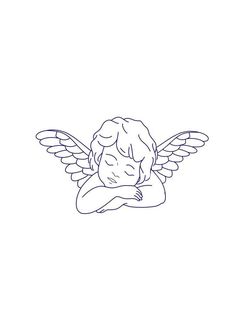 a drawing of an angel with its arms crossed