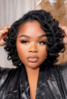 Trending Locs Hairstyles, Wavy Locs, Soft Loc Bob With Barrel Ends, Barrell Twist On Locs For Women, Loc Wedding Styles, Curled Locs, Barrell Roll Loc Styles, Curly Locs Hairstyles, Medium Loc Styles Women