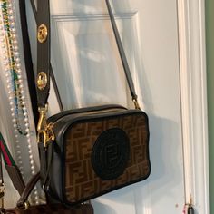 Fendi With Gold Fendi Straps Fendi Strap, Fendi Bags, Limited Time, Black Color, Fendi, Bag Lady, Conditioner, Gold, Black