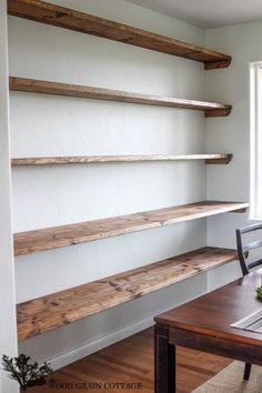 an instagram page for pinterest app showing shelves in the dining room and kitchen