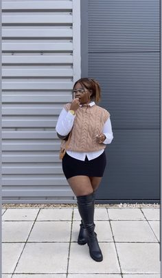 How to style a vest | Plus size winter outfits, Plus size baddie outfits, Curvy fashion