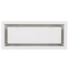 a white rectangular recessed light fixture on a white wall