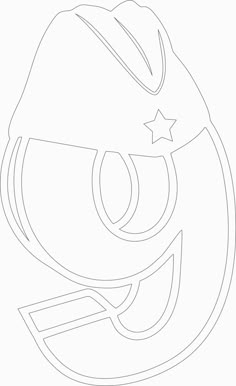 the cleveland indians logo is outlined in black and white, with stars on it's head