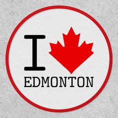 i love edmonton sticker in red and white