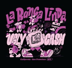 the cover art for la ronga lindaa's ugly cash album, featuring cartoon characters