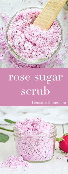 Pre Shave Scrub, Rose Sugar Scrub, Diy Sugar Scrub Recipe, Salt Scrubs, Homemade Scrub, Sugar Scrub Recipe, Sugar Scrub Diy, Diy Body Scrub