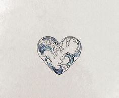 a drawing of a heart with waves coming out of it