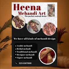 an advertisement for henna mehandi art