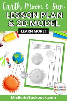 the earth moon and sun lesson for kids to learn how to make an earth model